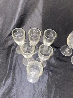 VINTAGE ETCHED DRINKING VESSELS