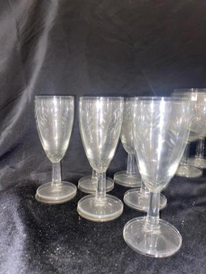 VINTAGE ETCHED DRINKING VESSELS