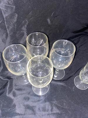 VINTAGE ETCHED DRINKING VESSELS