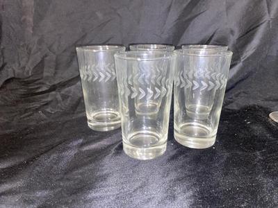 VINTAGE ETCHED DRINKING VESSELS