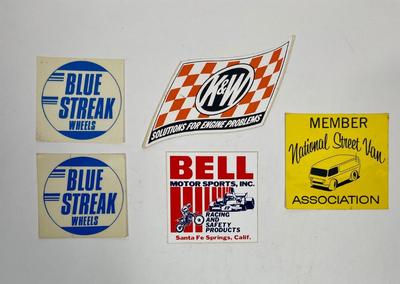 Vintage Automotive Equipment Stickers Lot - Bell Blue Streak and others