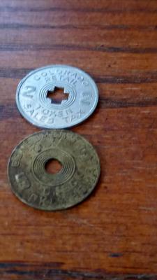 LOT 62 TWO EARLY COLORADO SALES TOKENS