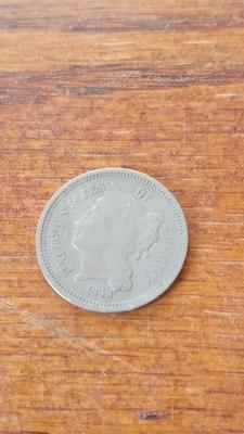 LOT 64 1868 THREE CENT COIN