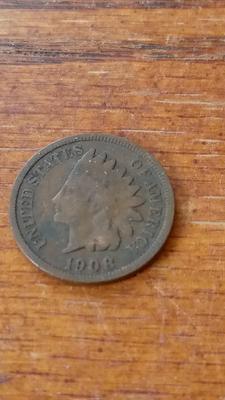 LOT 65 1908 INDIAN HEAD PENNY