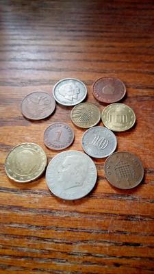 LOT 66 TEN OLD FOREIGN COINS