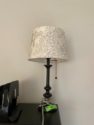 Set of 2 Table Lamps with Cream Floral Shades