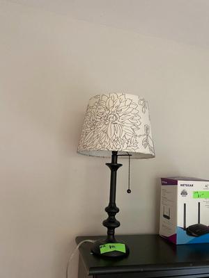 Set of 2 Table Lamps with Cream Floral Shades