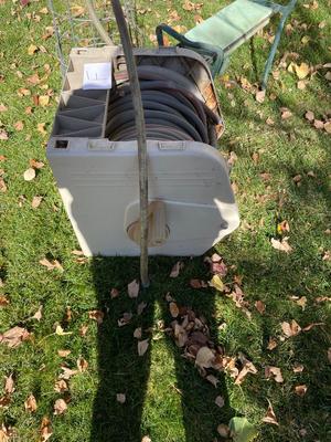 HOSE ON REEL PLUS GARDEN STOOL AND KNEELER
