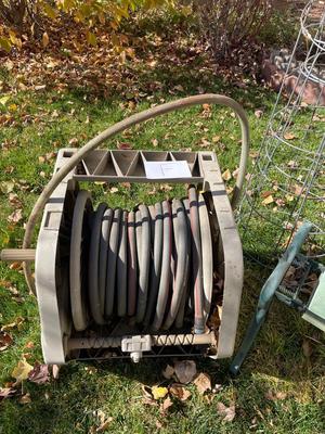 HOSE ON REEL PLUS GARDEN STOOL AND KNEELER