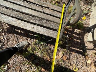 IRON BENCH WITH WOODEN SLATES