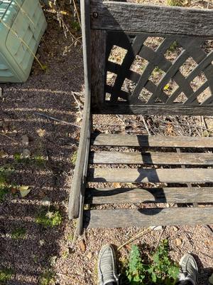 IRON BENCH WITH WOODEN SLATES