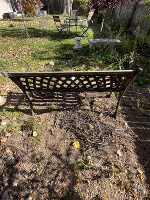 IRON BENCH WITH WOODEN SLATES