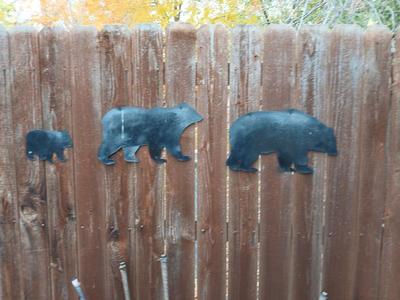 Three light tin black bear Silhouettes
