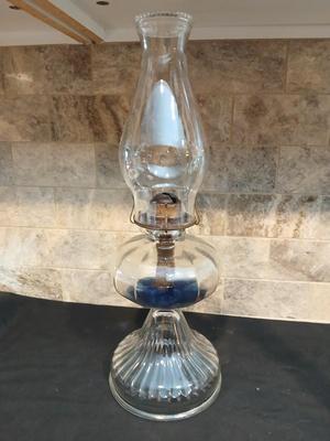 Vintage P&A Mfg. Co. Thomaston, CT Clear Glass Oil Lamp