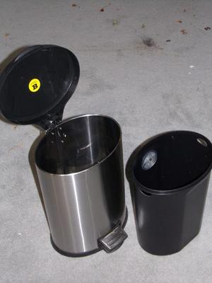 Small stainless trash can,