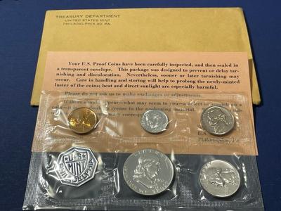 1962 U.S. SILVER PROOF SET IN ORIGINAL CELLO PACKAGING AS PICTURED. FREE SHIPPING.