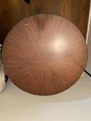 Round Zebra Wood Side Table