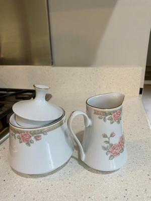 Vintage Ceramic Sugar and Creamer Set