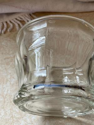 GLASS ICE BUCKET, FIRE KING SERVING DISH & GLASS BOWL