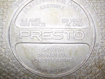 Presto electric skillet
