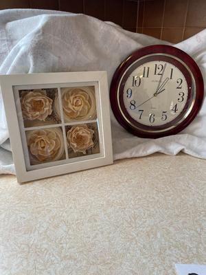 FLOWER SHADOW BOX AND WALL CLOCK