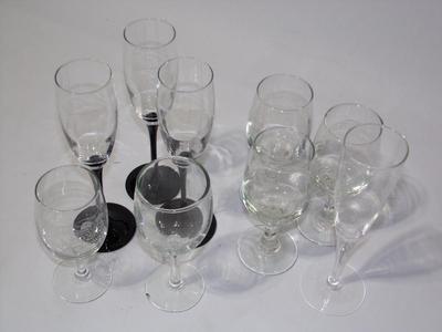 lot of assorted stemware glassware