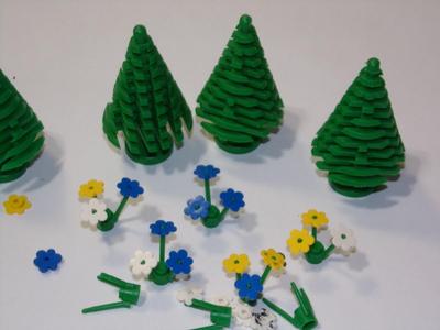 LEGO trees and flowers