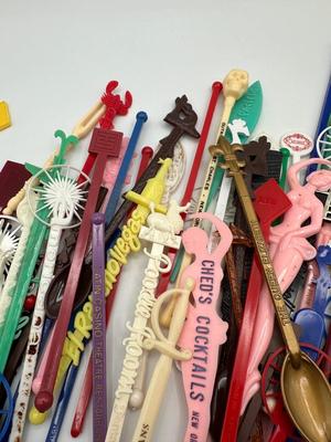 Vintage Swizzle Stir Stick Lot