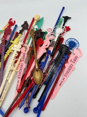 Vintage Swizzle Stir Stick Lot