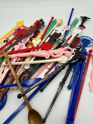 Vintage Swizzle Stir Stick Lot