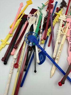 Vintage Swizzle Stir Stick Lot