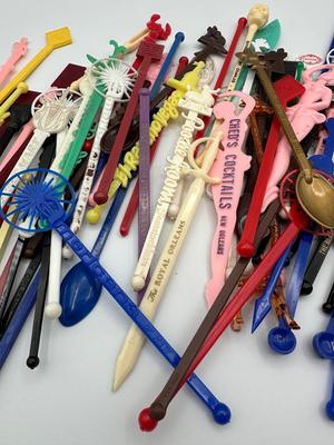 Vintage Swizzle Stir Stick Lot