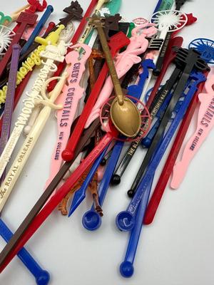 Vintage Swizzle Stir Stick Lot