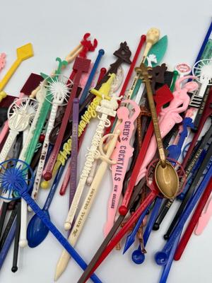 Vintage Swizzle Stir Stick Lot
