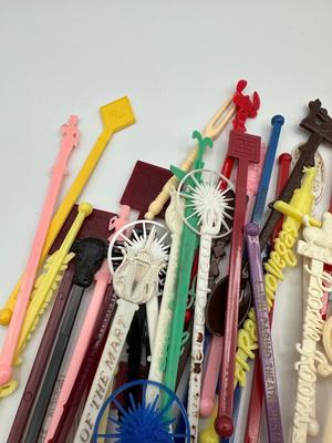 Vintage Swizzle Stir Stick Lot