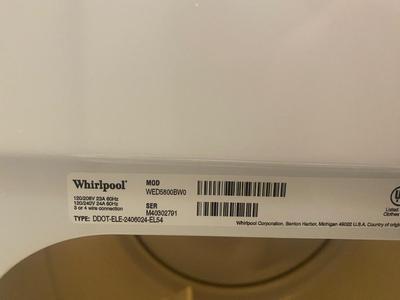 WHIRLPOOL CABRIO ELECTRIC DRYER