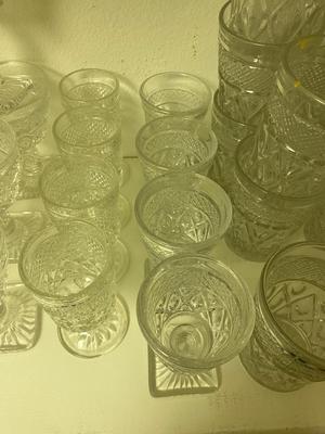 LARGE LOT OF IMPERIAL GLASS, CAPE COD PATTERN
