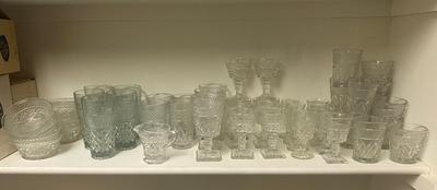 LARGE LOT OF IMPERIAL GLASS, CAPE COD PATTERN