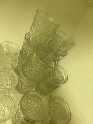LARGE LOT OF IMPERIAL GLASS, CAPE COD PATTERN