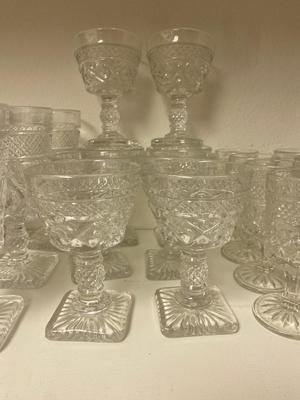 LARGE LOT OF IMPERIAL GLASS, CAPE COD PATTERN
