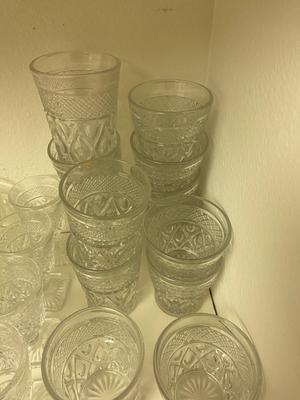 LARGE LOT OF IMPERIAL GLASS, CAPE COD PATTERN