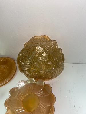 AMBER TIARA & CARNIVAL GLASS