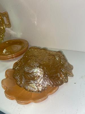 AMBER TIARA & CARNIVAL GLASS