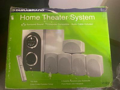 DURABRAND HOME THEATER SYSTEM AND ALARM CLOCK