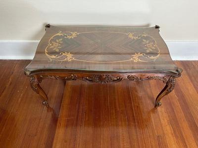Victorian Coffee Table w/ Glass Top