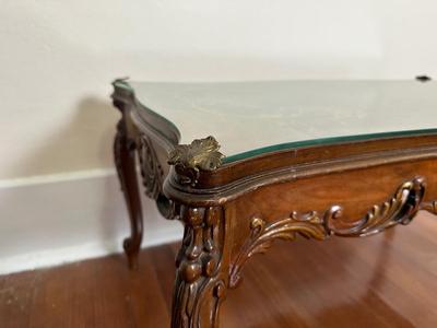 Victorian Coffee Table w/ Glass Top