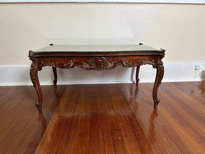 Victorian Coffee Table w/ Glass Top