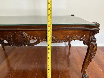 Victorian Coffee Table w/ Glass Top