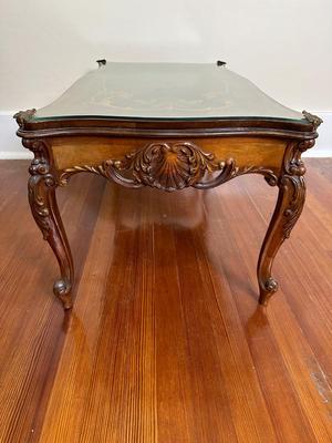 Victorian Coffee Table w/ Glass Top