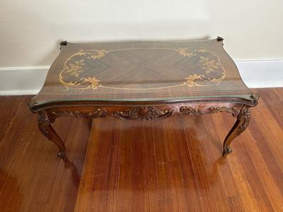 Victorian Coffee Table w/ Glass Top